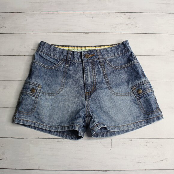 Vintage Arizona Jean Co Denim Blue Jean Shorts Girl's Size 10 Utility - Picture 1 of 8